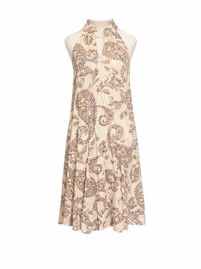Cato Beige Paisley Halter Maxi Dress